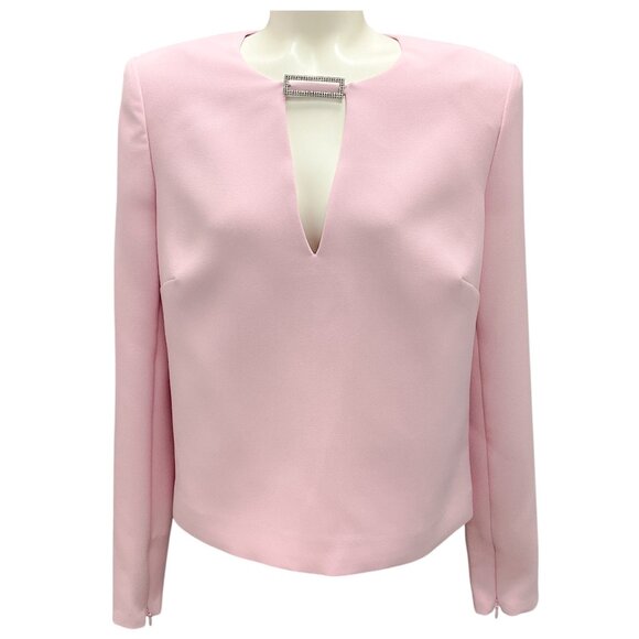 Roland Mouret Pink 2023 Long Sleeve Crepe Top - Picture 1 of 5